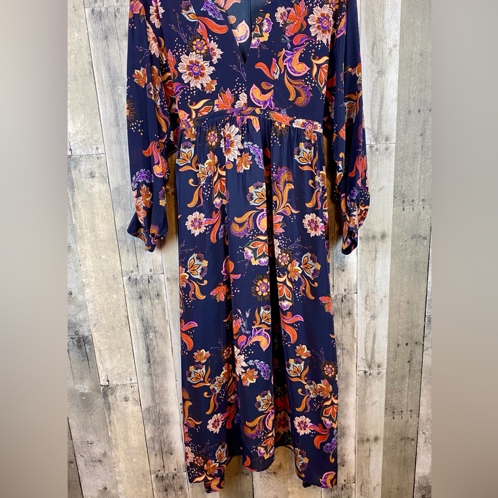NWOT Johnny Was Athena Floral Print Blouson Sleeve Midi Dress Size Small. - Picture 5 of 15